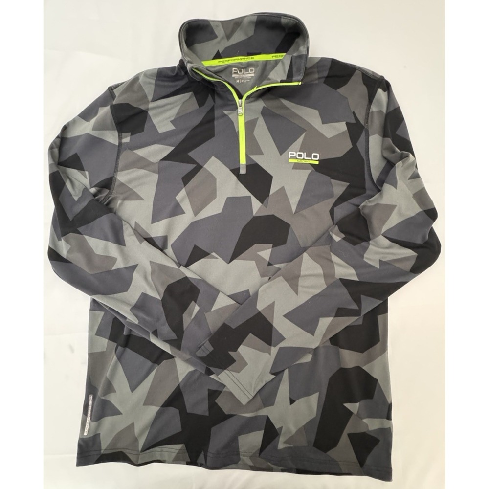 Polo Sport Ralph Lauren Performance Shirt Men's Med Camo Geometric Thermo Zip Up